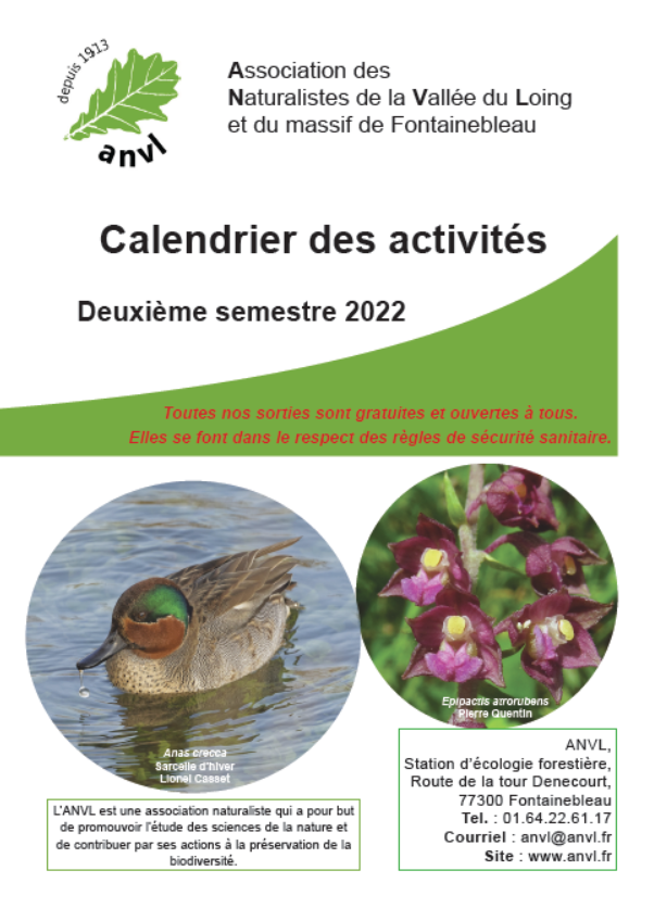 Calendrier du deuxième semestre 2022